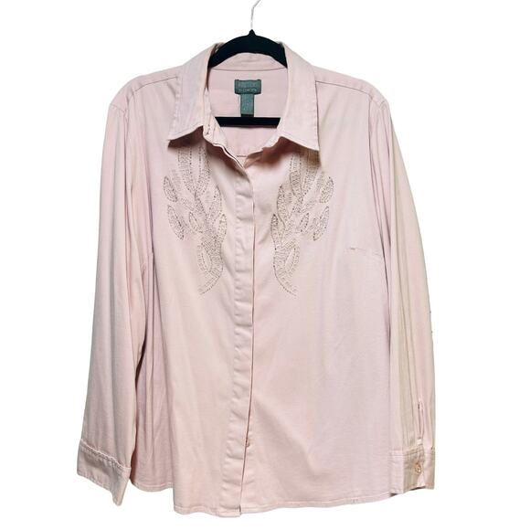 Chico’s Pink‎ Long Sleeve Button Down Chico’s SZ 3 US 16/18 - Picture 1 of 8